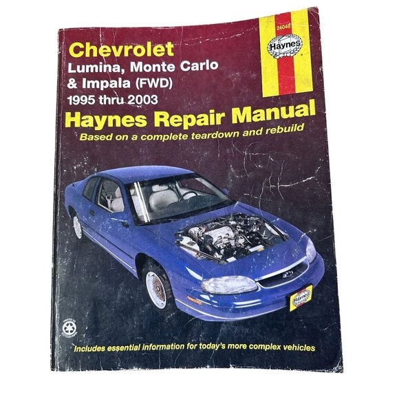 Vtg Haynes Repair Manual Chevrolet Lumina Monte Carlo Impala 1995-2003 - Picture 1 of 5